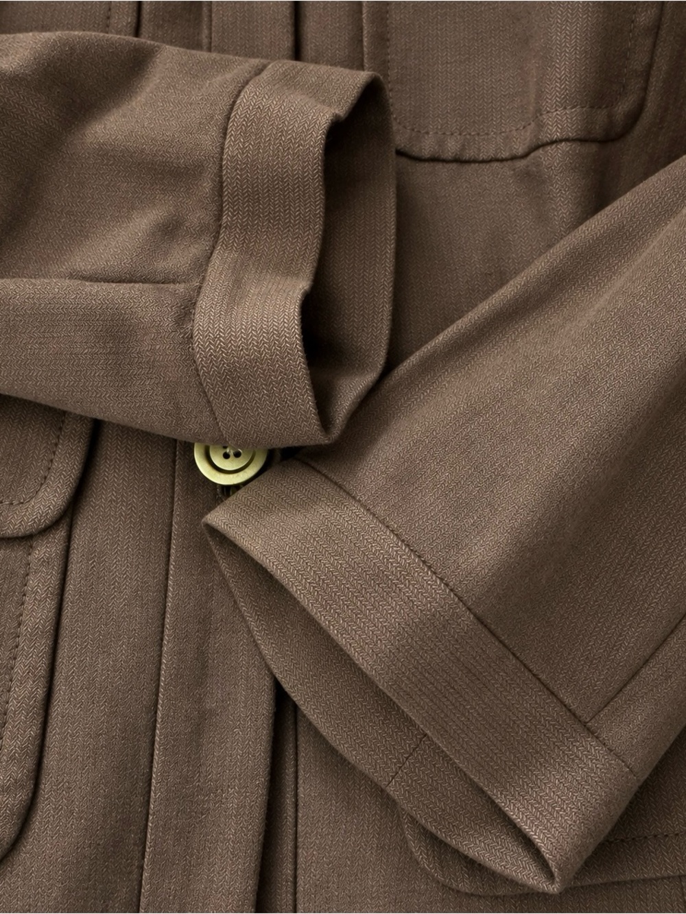Victor Alfaro Silk Linen Brown Utility Blazer Jacket 12P - Picture 4 of 9
